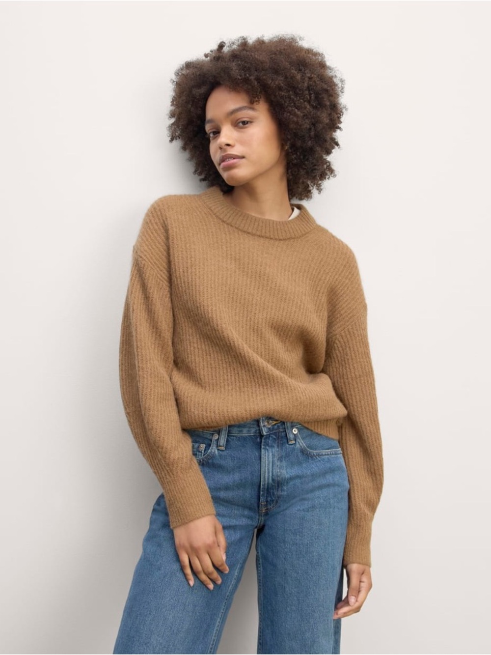 Everlane Alpaca Crew in Camel XS